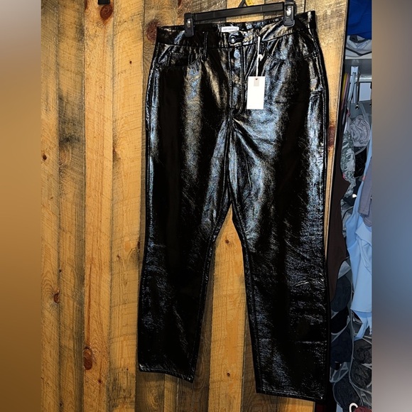 NWT Faux Leather Good American Pants - Picture 1 of 1